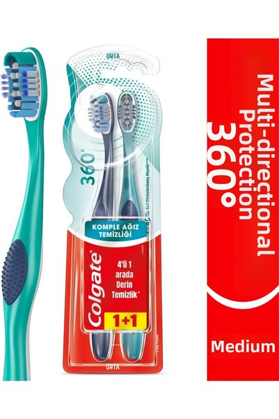 Colgate Medium Hard Manual Toothbrush Set of 2 – Unisex Use, Quality Design M...