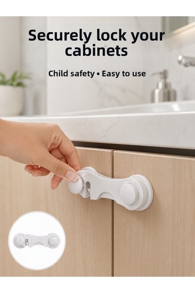OEM 4 Pieces Baby Safety Cabinet Lock with Double-Sided Tape, Easy to Install...