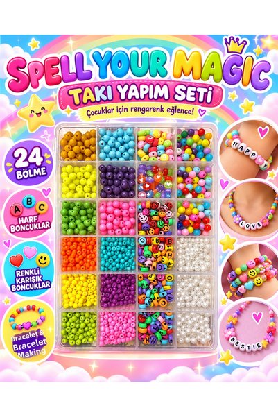 By MO Accessories 🌈   Spell Your Magic 24 Compartment Kids Jewelry Making Se...