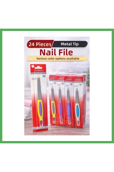 Nur store Çanta 24 Pieces Metal Tipped Nail File Blister Packaged Professiona...