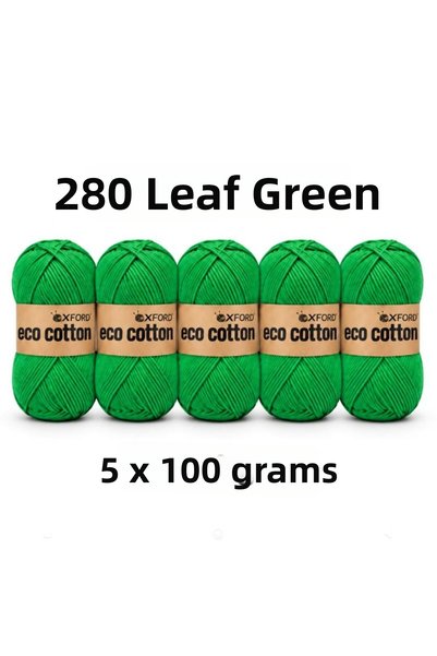 Oxford İplik Pack of 5 Eco Cotton 100Gr-200M No:0280 Leaf Green
