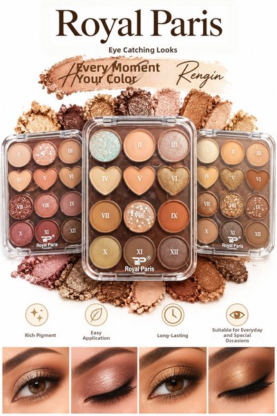 RP Royal Paris Cosmetic Eyeshadow Palette Intensely Pigmented Long-Lasting Nu...