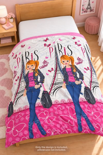 İQON فقط غطاء لحاف واحد من نوع Paris Girl