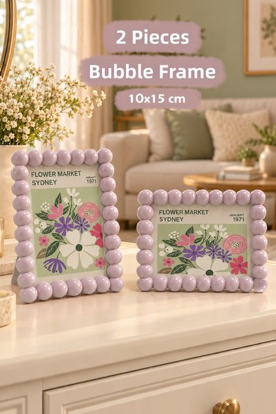 Meleni Home 2-Piece Bubble Frame - Adjustable Photo Picture Frame with Hangin...