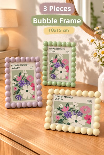 Meleni Home 3-Piece Bubble Frame Set - Adjustable Document Poster Hangable Pi...