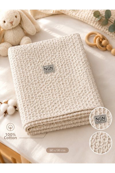 ngn collection 100% Cotton Chain Pattern Baby Pique, 80X90 cm Swaddle Multi-P...