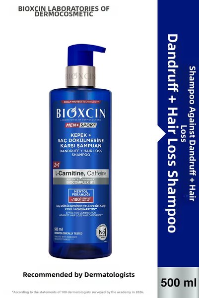 Bioxcin Anti-Dandruff Hair Loss Shampoo 500ml - L-Carnitine, Caffeine, Biocom...