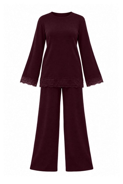 Trendyol Modest Plum obična jednobojna pletena hijab donja i gornja delova - ...