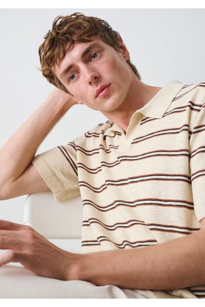 Mavi Linen Blended Beige Polo Knitwear 0710411-80795