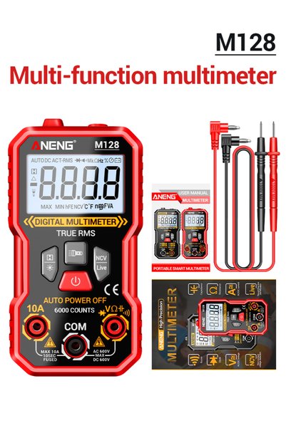 choice2 جهاز قياس رقمي متعدد الوظائف ANENG M128 أحمر اللون، 6000 عداد، 600 فو...