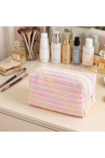Generic Brand cosmetic pouch / شنطة مكياج / Tweed Cosmetic Pouch, Portable Tr...