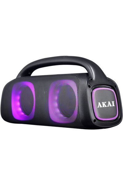 AKAI Boxa portabila ABTS-100, 60W, FM, Lumini RGB, card Micro SD, USB, AUX-IN