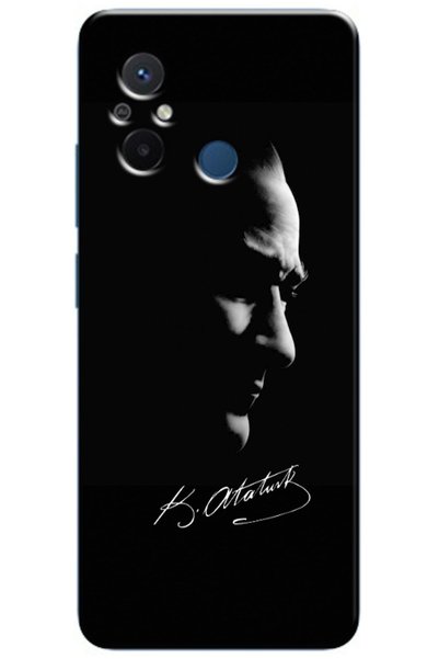 Zebana Xiaomi Redmi 12C Compatible Case Mustafa Kemal Atatürk Black Silicone ...