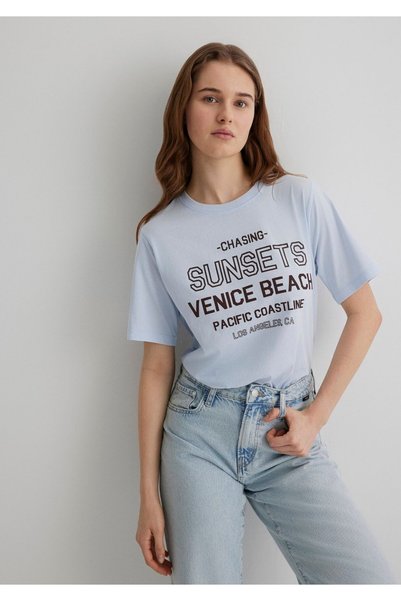 Mavi Tricou albastru imprimat Regular Fit 1613182 -89201