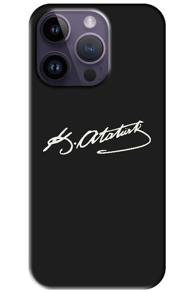 Zebana Apple iPhone 14 Pro Compatible Case Ataturk Signature Silicone Case (P...