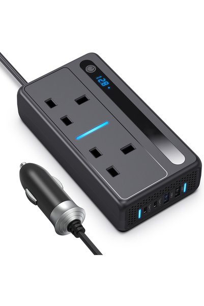 KEKE 200W 12V Car Power Inverter with Multi-Port Charger, AC Outlet, 2 USB-A ...