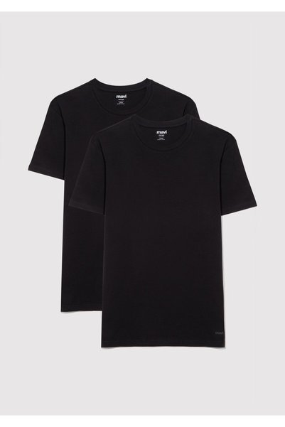 Mavi Tricou de bază pentru bărbați, 2 bucăți, cu decolteu, croi mulat/mutat06...