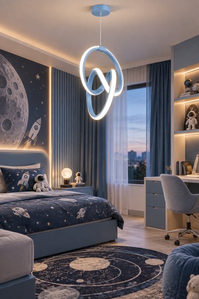 Elektroyou Emily Mavi Tekli Sarkıt Led Günışığı Ultra Ledli Salon Mutfak Oda ...