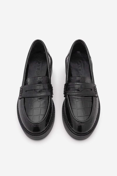 Marjin Γυναικεία Loafer Casual Classic Παπούτσια Casual Moccasin Fonle Μαύρο ...