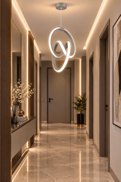 Elektroyou Emily Gri Tekli Sarkıt Led Beyaz Işık Ultra Ledli Salon Mutfak Oda...