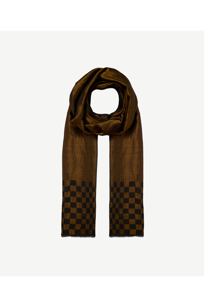 Yargıcı Square Patterned Wool Shawl