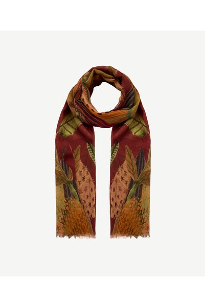 Yargıcı Large Floral Patterned Wool Shawl