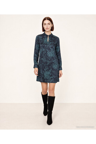 Yargıcı A Form Shirt Collar Long Sleeve Dress