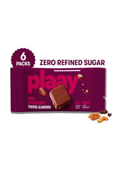 Plaay Milk Chocolate Toffee Almond Slab 6 × 35g