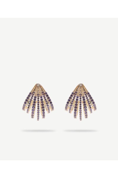 Yargıcı Glass Stone Row Earrings