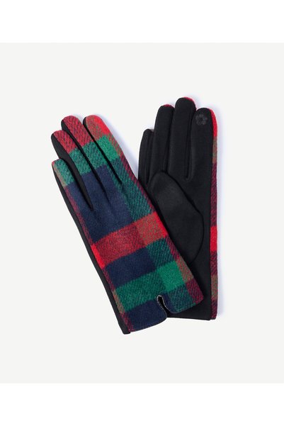 Yargıcı Plaid Patterned Fabric Gloves