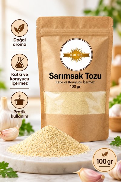 İLMİ ŞİFA Sarımsak Tozu (Kuru Sarımsak Tozu – Garlic Powder – Powdered Garlic...