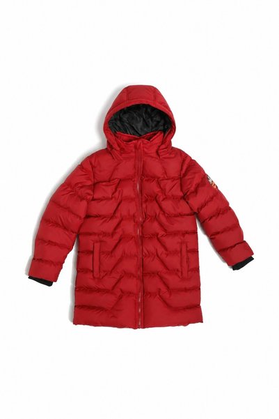 NANİCA Bordo Boys' Long Coat with Stitching Detail, Ages 6-16