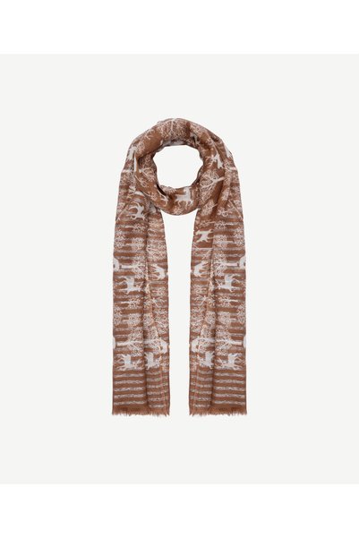 Yargıcı Deer Patterned Wool Shawl