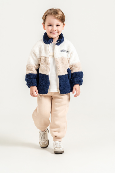 Jikko Baby طقم ويلسوفت للأطفال الأولاد مكون من 3 قطع مع سترة 8168 WNT