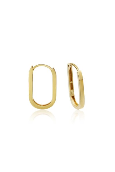 Altınkesesi 14 Ayar Altın Dikdörtgen Küpe 1 Cm ( 10x17 Mm )