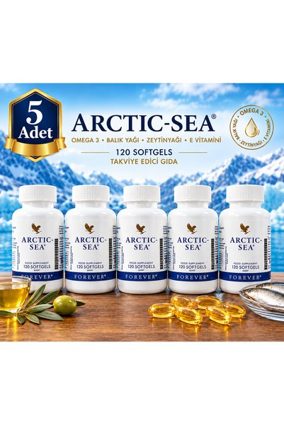 Forever Arctic Sea Omega-3 Fish Oil and Vitamin E Supplementing Food 5 X 120 ...