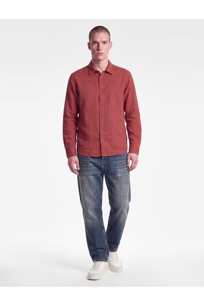 Koton Regular Fit Cotton Classic Collar Long Sleeve Shirt