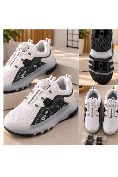 helinaria Işıklı Patenli Çocuk Ayakkabısı 4 Tekerlekli LED Sneaker Kız Erkek ...