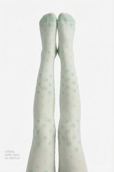 Penti Açık Yeşil Pretty Dotted Daisy Külotlu Çorap