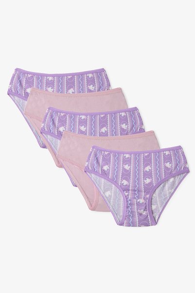 Penti Kız Çocuk Pembe Sleepycorn Unicorn Desenli 5'li Slip Külot