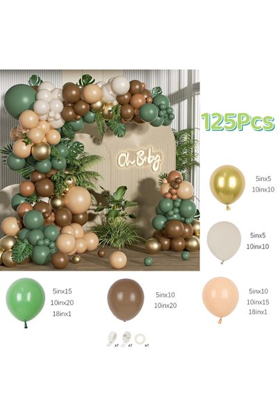 Choice Other BL50724-125Pcs 125Pcs Sage Green Brown Balloon Garland Arch Kit ...