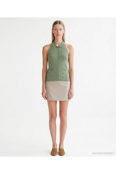Yargıcı Regular Shirt Collar Sleeveless Sweater