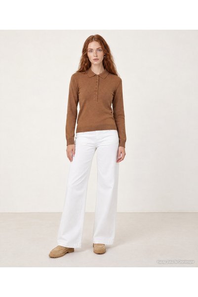 Yargıcı Cotton Regular Polo Collar Long Sleeve Sweater