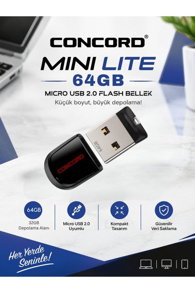 Concord Mini Lite 64 GB USB 2.0 Micro Flash Bellek