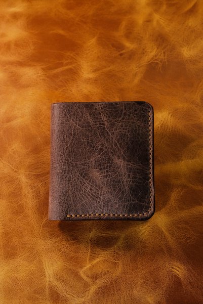 INKD Leather Vertical Classic Men's Wallet - Genuine Cowhide Leather - Handcr...