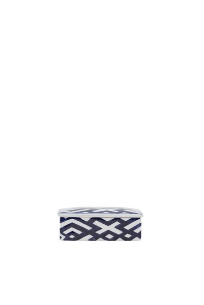 YARGICIHOMEWORKS Line Patterned Porcelain Box (16X10X6 cm)