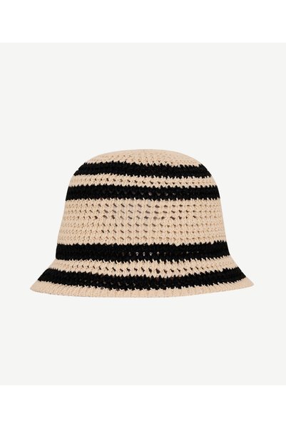 Yargıcı Striped Detailed Cloche Hat