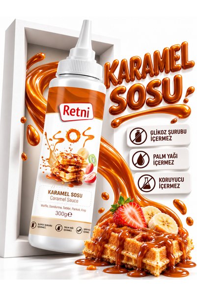 Retni Karamel Tatlı Sosu 300 g – Waffle, Pankek, Krep, Dondurma, Kahve ve Tat...