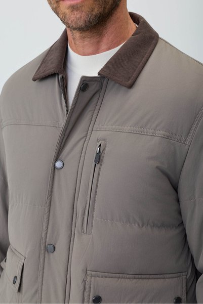Morven Men's Mink Polyester Shirt Collar Short Filling Coat