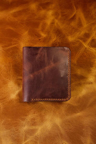 INKD Leather Vertical Classic Men's Wallet - Genuine Cowhide Leather - Handcr...